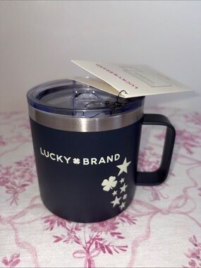Lucky Brand Navy Blue Insulated Travel Mug with Lid